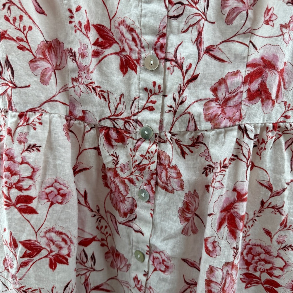 Cynthia Rowley 100% Linen Floral Midi Dress – Women’s Size 4 - Picture 5 of 9